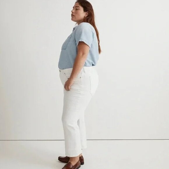 Madewell Mid-rise Kick Out Crop Jeans White 33 - Picture 3 of 16